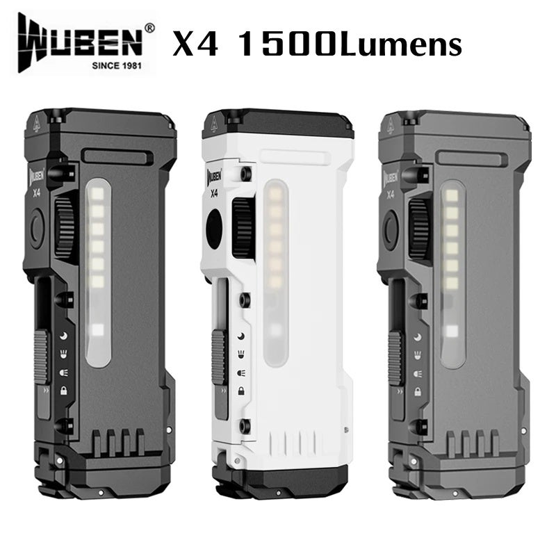 وبين مصباح يدوي Wuben X4 EDC Flashlight 1500Lumens Rechargeable Waterproof Portable Multi Functional RGB Torch For Cycling Light Outdoor Camping - Image 2