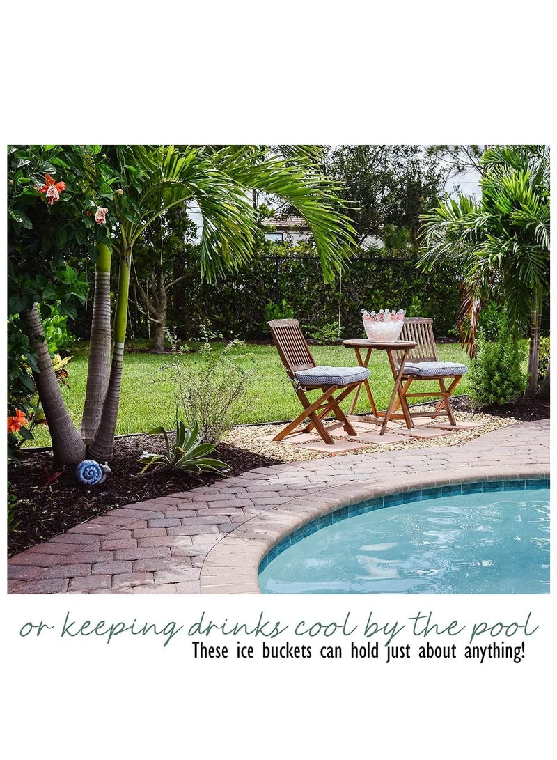 تراسل دلو ثلج، دلو ثلج شفاف سعة 8 لتر، حوض بلاستيك أكريليك للمشروبات والحفلات، من الدرجة الغذائية - Image 3