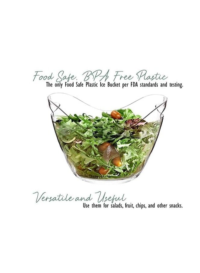 تراسل دلو ثلج، دلو ثلج شفاف سعة 8 لتر، حوض بلاستيك أكريليك للمشروبات والحفلات، من الدرجة الغذائية - Image 5