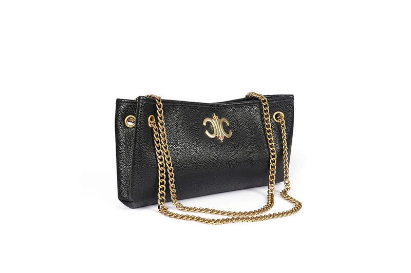 كابلي حقيبة كتف جلد صناعي بحزام سلسلة