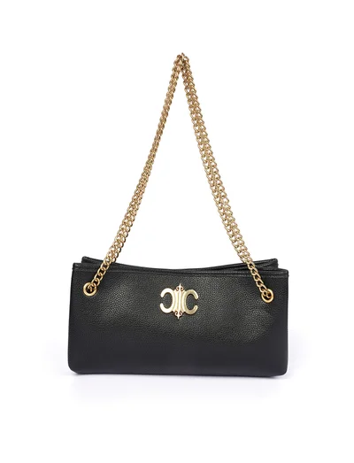 Cuple Pebbled faux leather shoulder bag with chain strap