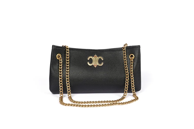 Cuple Pebbled faux leather shoulder bag with chain strap