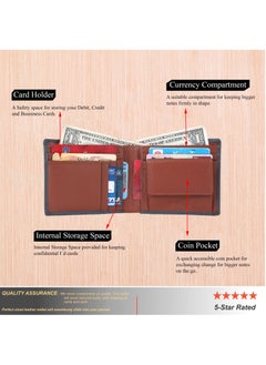 ليفراي محفظة مصمم من الجلد الطبيعي من Laveri مع حماية RFID - رمادي وبني  - Image 2