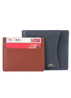 ليفراي محفظة مصمم من الجلد الطبيعي من Laveri مع حماية RFID - رمادي وبني  - Image 5