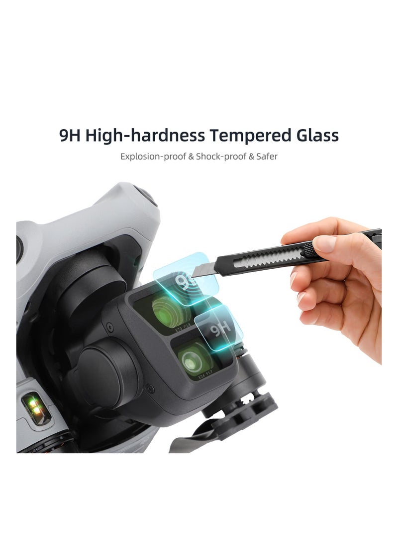 Tempered Lens Film for DJI Air 3 - HD Transparent Protective Film, 9H Hardness Tempered Glass, High Light Transmission, Anti-Explosion Strength (2 Sets) - Image 2