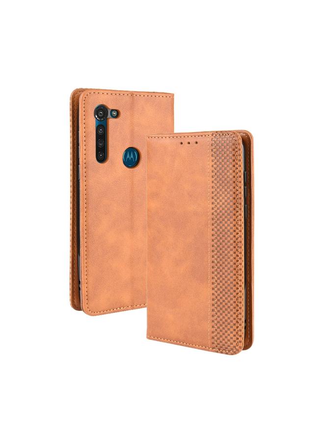 erorex Case For Motorola Moto G8 Power Magnetic Buckle Retro Crazy Horse Texture Horizontal Flip Leather Case , with Holder & Card Slots & Photo Frame - Image 1