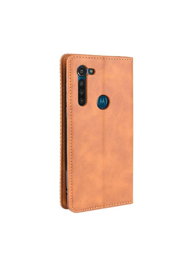 erorex Case For Motorola Moto G8 Power Magnetic Buckle Retro Crazy Horse Texture Horizontal Flip Leather Case , with Holder & Card Slots & Photo Frame - Image 3