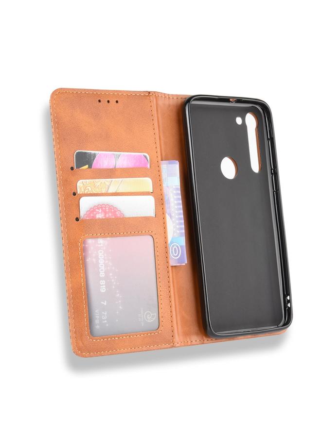 erorex Case For Motorola Moto G8 Power Magnetic Buckle Retro Crazy Horse Texture Horizontal Flip Leather Case , with Holder & Card Slots & Photo Frame - Image 4