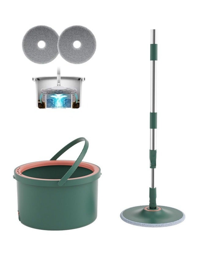 MIXDE 360 Degree Rotating Mop and Bucket Flat Self-Separating Laminating Mop Set with 2 Microfiber Pads and Extendable Handle Perfect for Cleaning All Kinds of Floors - Image 1