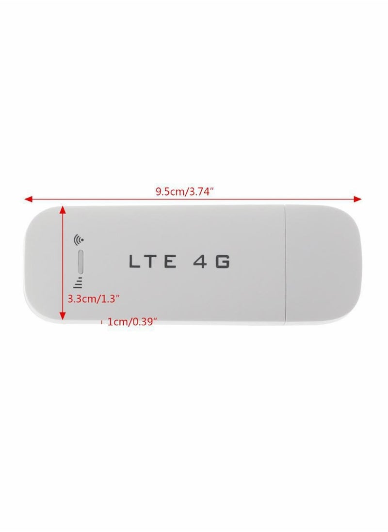 SYOSI - Portable USB Wifi Dongle 4G USB Modem WiFi Router USB Dongle 150Mbps with SIM Card Slot Car Hotspot Pocket Mobile WiFi (White) - Image 1
