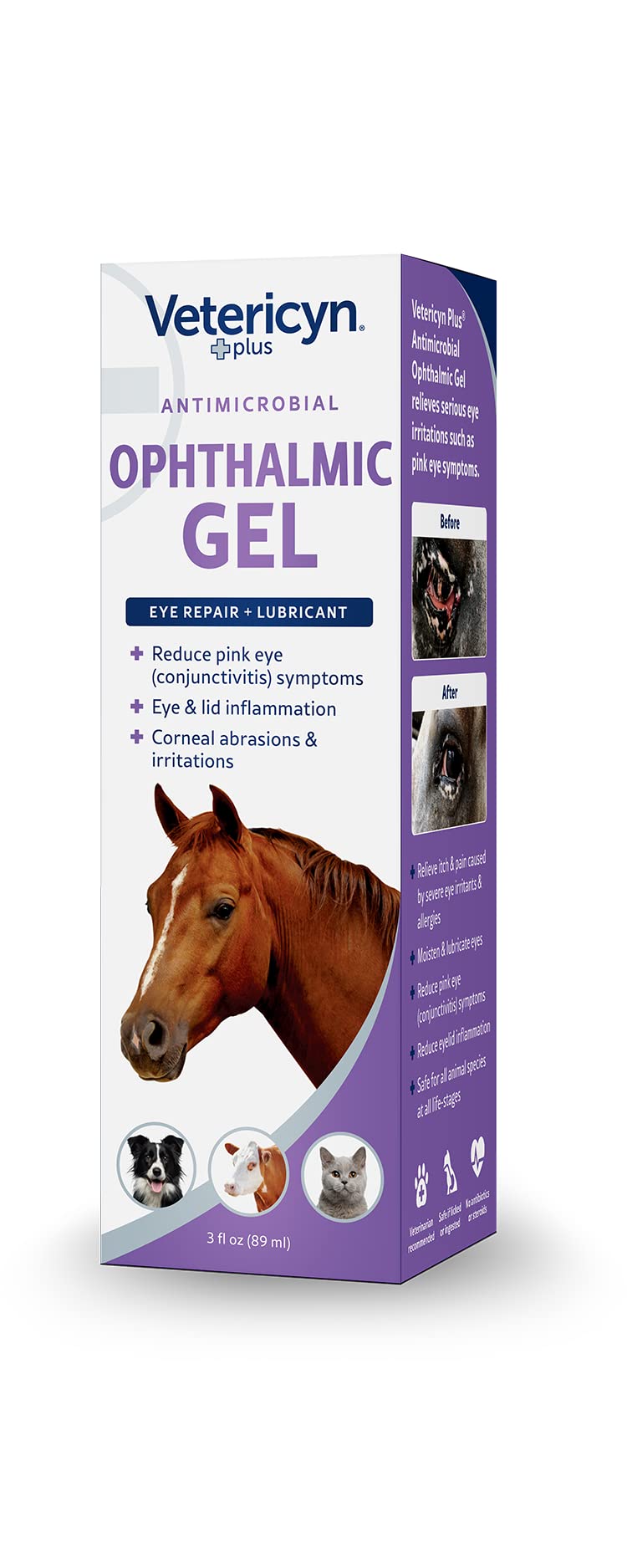 Vetericyn Plus Ophthalmic Eye Gel for Horses | Eye Ointment Alternative to Lubricate and Relieve Horse Eye Irritations, Safe for All Animals. 3 ounces - Image 5