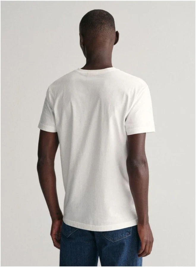 GANT  Gant Slim Fit Shield V-Neck T-Shirt for Men | Best Price UAE