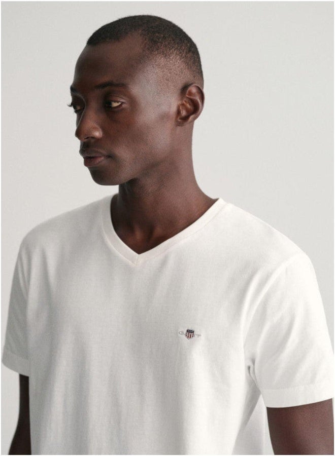 غانت تيشيرت برقبة على شكل حرف  بقصة ضيقة من جانت - Image 2