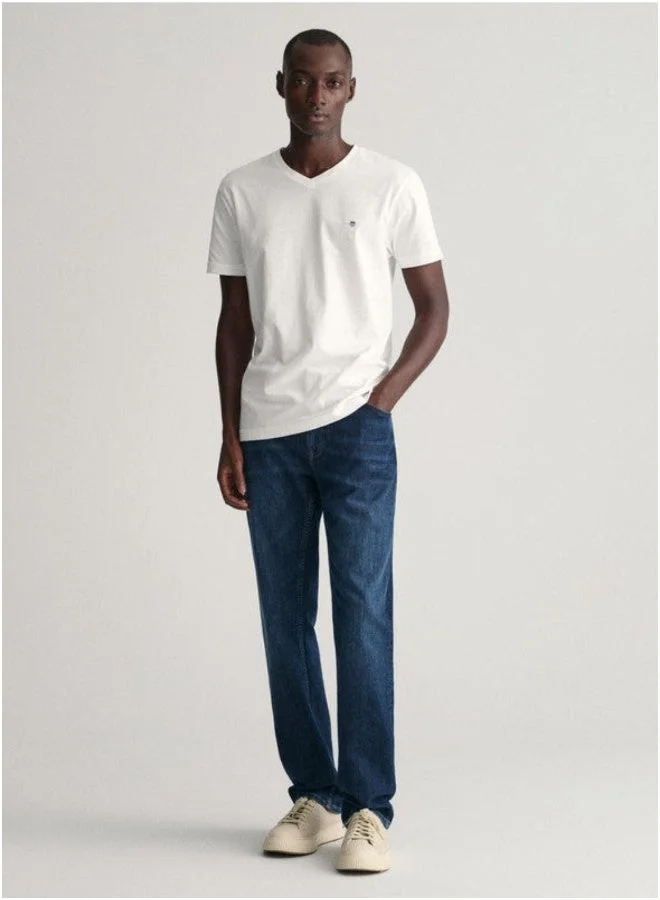 GANT  Gant Slim Fit Shield V-Neck T-Shirt for Men | Best Price UAE