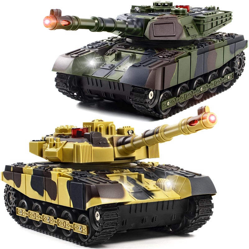 Supdex 128 RC Battle Tank Set Remote Control Army Toy That Shoots for Kids and Adults 24G Military Tank Model Toy for Boys Age 6 Years Old with Sound and Lights - Image 3