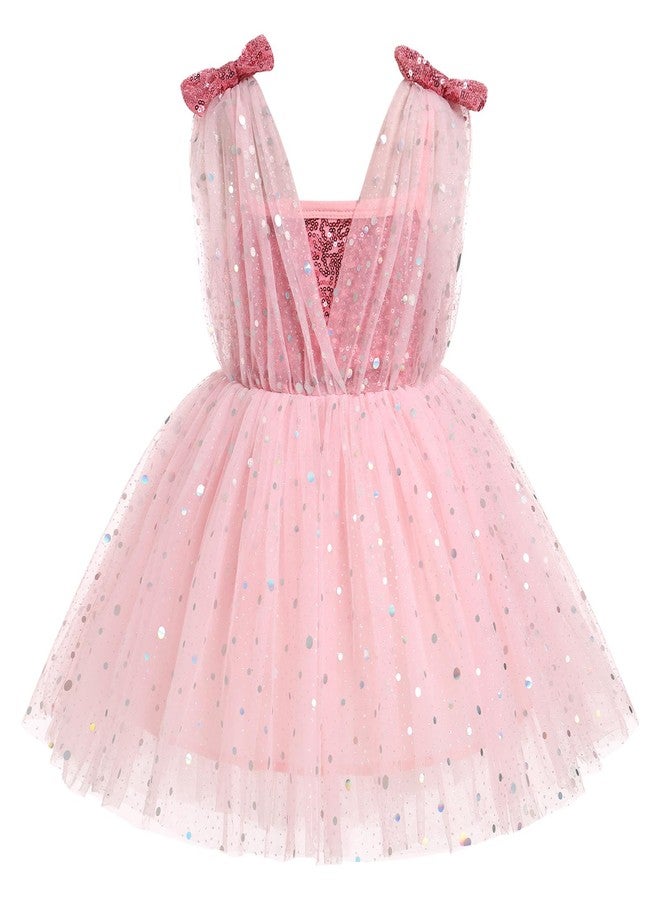 OBEEII Baby Girl Sequin Dress Toddler Sleeveless Sparkly Tulle Princess Dress Flower Girl Wedding Birthday Party Photshoot Formal Pageant Dress Dance Gown Pink 18-24 Months - Image 2