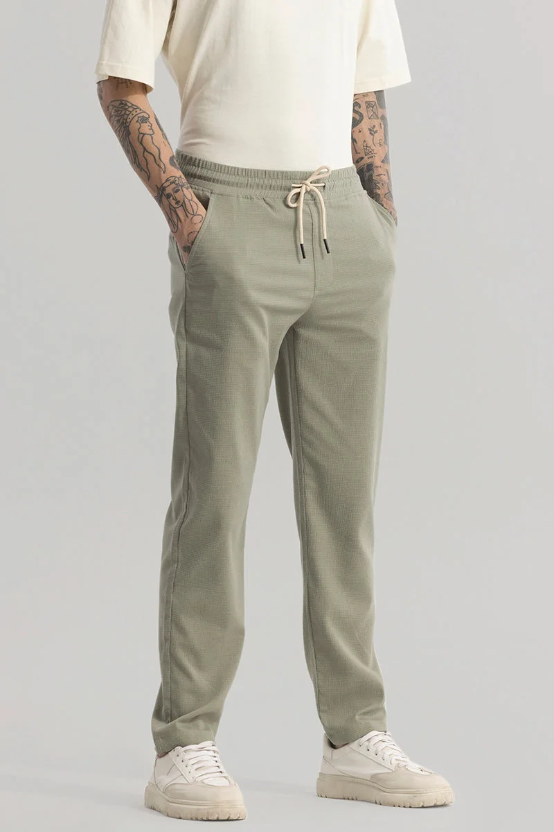 SNITCH Olive Comfortrend Green Pant for Men | Best Price UAE