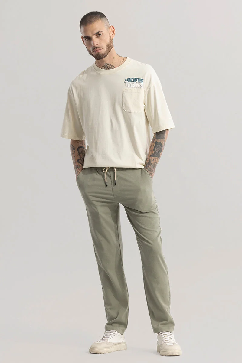 SNITCH Olive Comfortrend Green Pant for Men | Best Price UAE