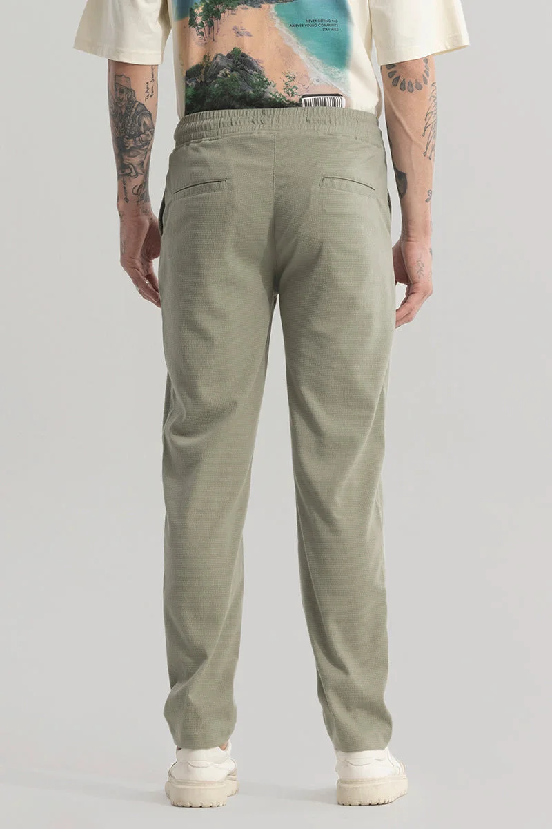 SNITCH Olive Comfortrend Green Pant for Men | Best Price UAE