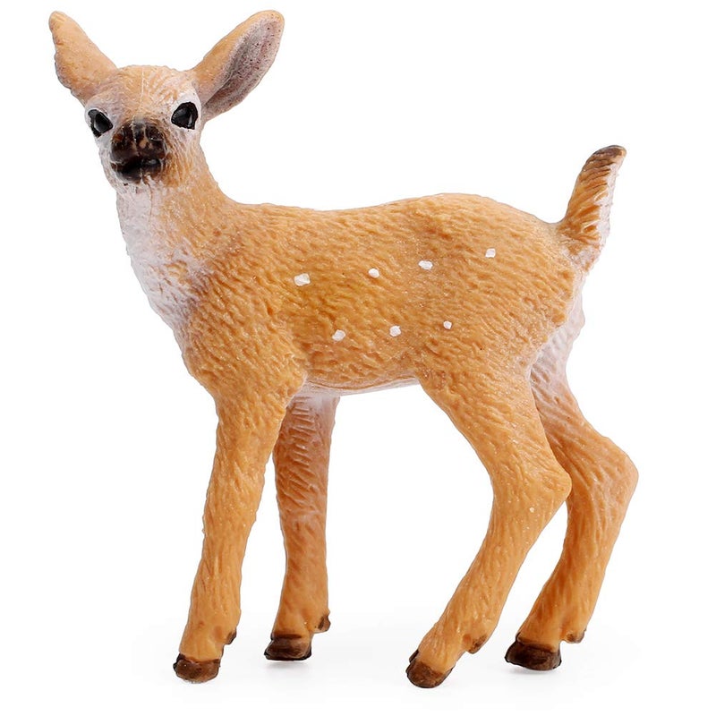 RESTCLOUD 12Pcs Deer Figurines Cake Toppers  Deer Toys Figure  Small Woodland Animals Set of 12 Fawn - Image 3