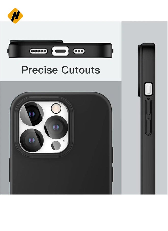 3 in 1 Silicone Case for iPhone 14 Pro Max 6.7-Inch, with 2-Pack Screen Protector and 2-Pack Camera Lens Protector, Full Coverage Tempered Glass Film