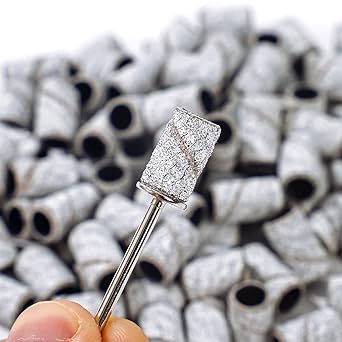 BNG 210pcs Sanding Bands 80120 180 Grit E File Sanding Band For Nail Drill Manicure Set with Box Nail Art Sanding Tape with 1pcs 332 inch Nail Drill Bit - Image 3