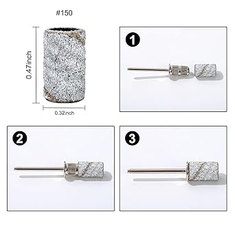 BNG 210pcs Sanding Bands 80120 180 Grit E File Sanding Band For Nail Drill Manicure Set with Box Nail Art Sanding Tape with 1pcs 332 inch Nail Drill Bit - Image 5