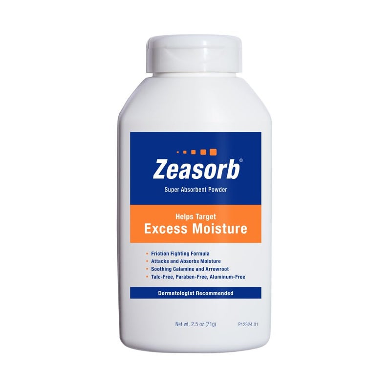 Zeasorb Excess Moisture Control Super Absorbent Foot Body Powder Dermatologist Recommended FrictionFighting Formula with Patented Odor Control Technology 25 oz bottle - Image 3