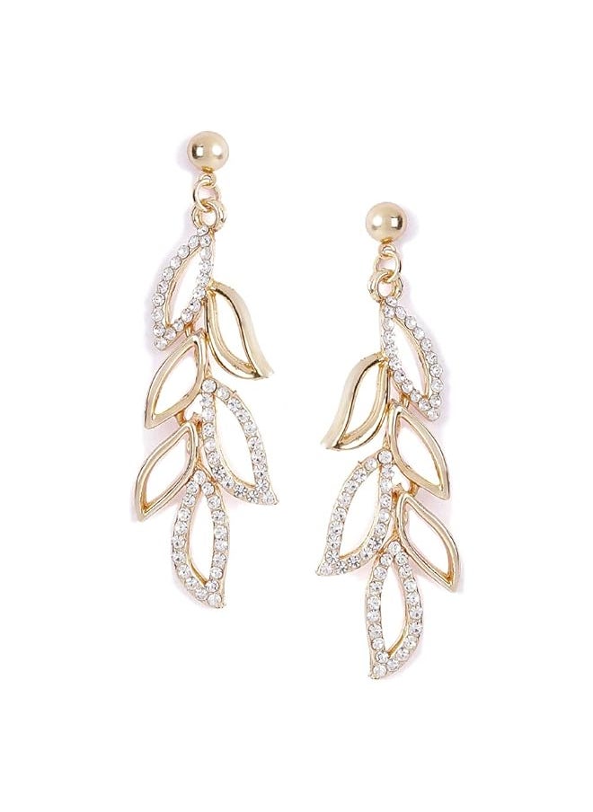 Shining Diva Fashion 18K Stylish Fancy Traditional Gold Plated Drop Earrings For Women Golden 9850Er 