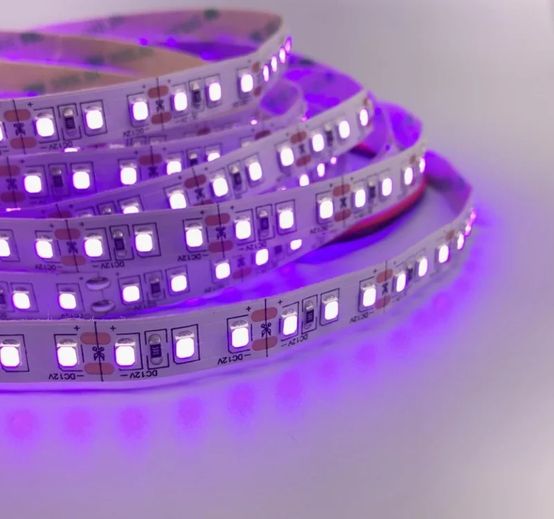 Profisher 365NM 370NM UV LED Strip 2835 Smd 120 IP20 1 M 12V 15W/M