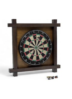 AL BADER Professional Bristle Dartboard with Official Tournament Specifications, Dart Board Set Usable Dartboard with 6 Metal Tip Darts, Classic heritage Indoor Dart Board  - Image 1