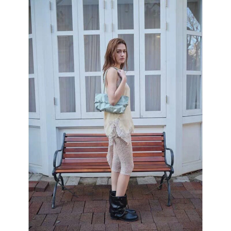 Women's Shoulder Bag with Tie Closure - Multi Color - Image 5