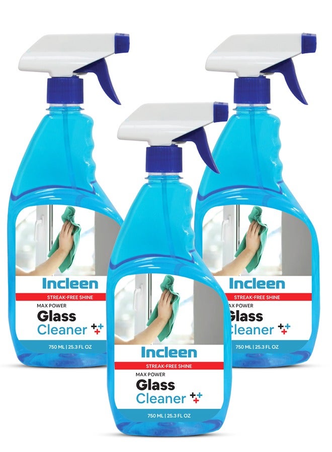 incleen Glass Cleaner 3x750ML - Image 1