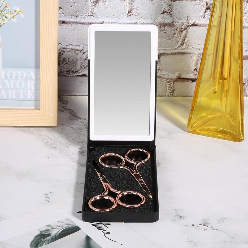 klarako Nose Hair Scissors Set, Stainless Steel with Mirror Rose Gold Mustache Trimmer for Eyebrows, Ear Hair and Eyelashes - Image 4