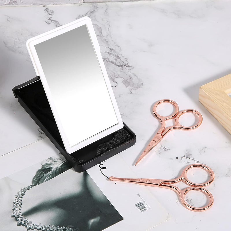 klarako Nose Hair Scissors Set, Stainless Steel with Mirror Rose Gold Mustache Trimmer for Eyebrows, Ear Hair and Eyelashes - Image 5