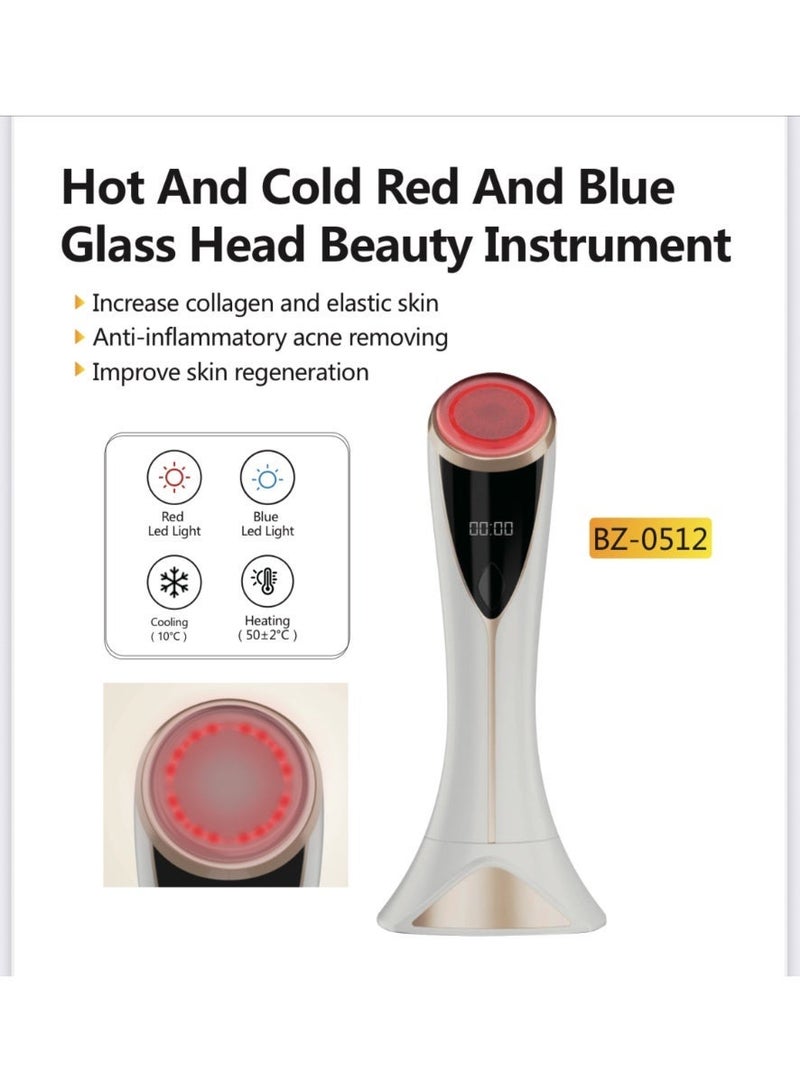Hot And Cold Red And Blue Glass Head Beauty Instrument - Image 1