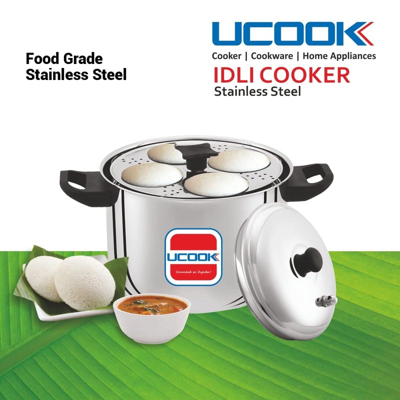 UCOOK من United Ekta Engg. طباخ إيدلي من الفولاذ المقاوم للصدأ، 4 أطباق/16 إيدلي - Image 2