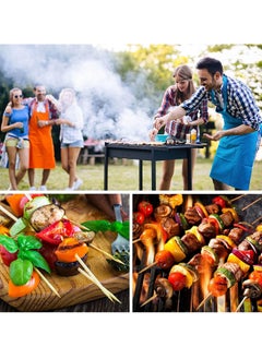 PAMEER 100 Pieces 12-inch Natural Bamboo Barbecue Skewers, Bamboo Skewer Sticks, Natural Wood Skewers, Bamboo Shish Kabob / Kebab Skewer Wood Sticks for BBQ appetizers Corn Dogs Fruit Cocktail Kabob Grilling  - Image 3