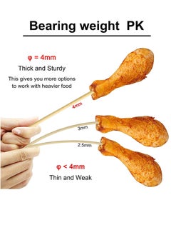 PAMEER 100 Pieces 12-inch Natural Bamboo Barbecue Skewers, Bamboo Skewer Sticks, Natural Wood Skewers, Bamboo Shish Kabob / Kebab Skewer Wood Sticks for BBQ appetizers Corn Dogs Fruit Cocktail Kabob Grilling  - Image 5