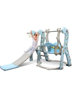 Garlo Toddler Slide and Swing Set 4 in 1 Kids Climber Slide Set with Basketball Hoop Toddler Swing Set for Indoor and Outdoors Playground Play Set  - Image 1