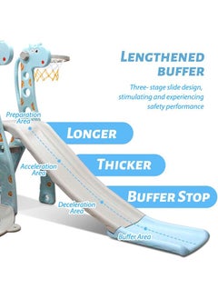 Garlo Toddler Slide and Swing Set 4 in 1 Kids Climber Slide Set with Basketball Hoop Toddler Swing Set for Indoor and Outdoors Playground Play Set  - Image 2