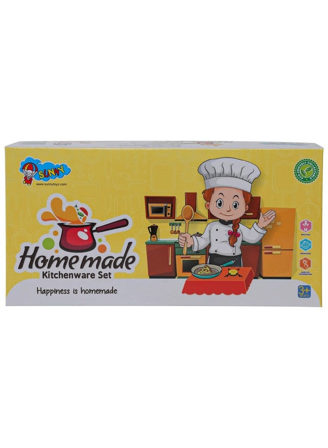 ستوريو مجموعة أدوات مطبخ منزلية الصنع من ستوريو، أدوات لعب صغيرة لطيفة غير سامة، مجموعة هندية للبنات من عمر 3 سنوات فما فوق، بدون حواف حادة، 12 قطعة، متعددة الألوان - Image 1