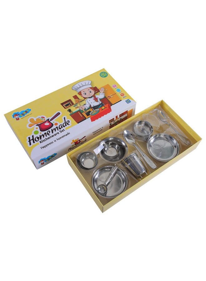 ستوريو مجموعة أدوات مطبخ منزلية الصنع من ستوريو، أدوات لعب صغيرة لطيفة غير سامة، مجموعة هندية للبنات من عمر 3 سنوات فما فوق، بدون حواف حادة، 12 قطعة، متعددة الألوان - Image 2