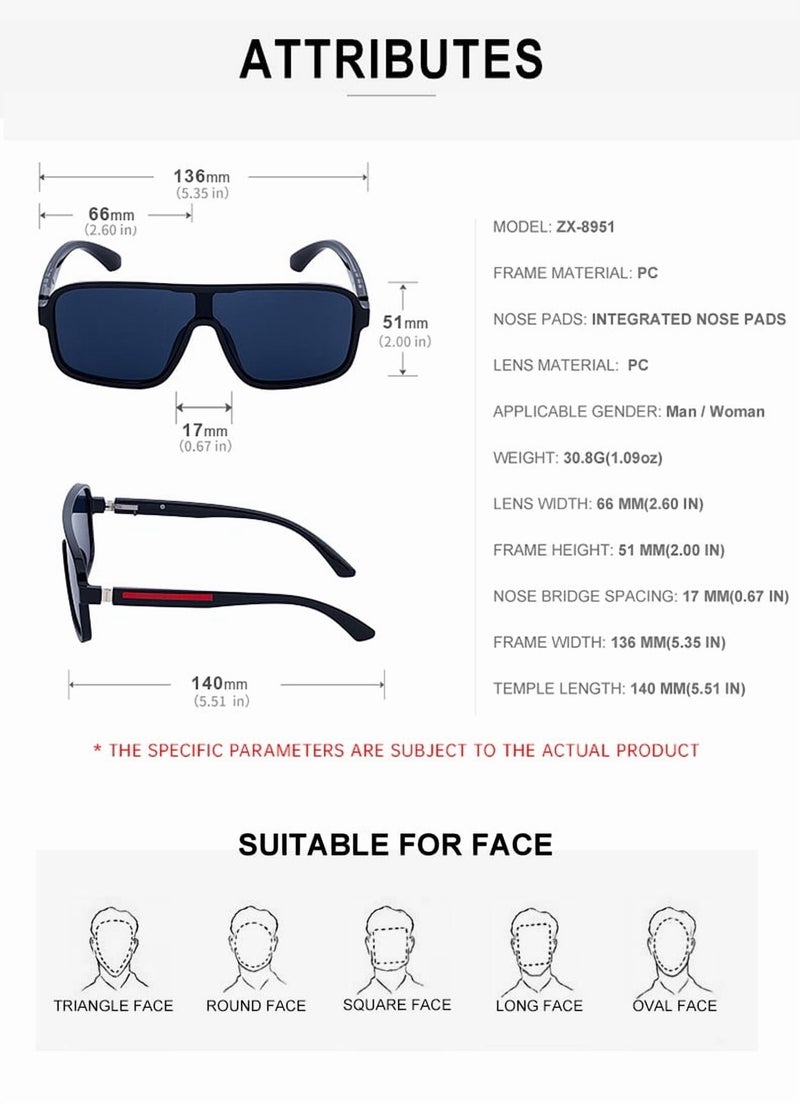 Premium Sunglasses 52-58mm UV400 Polarized ZX-8951 - Image 3