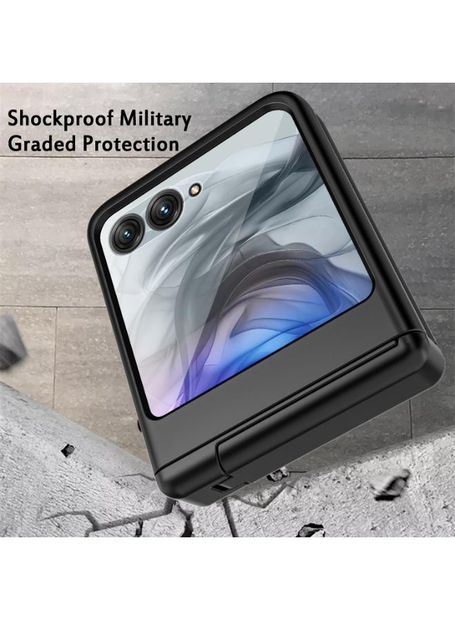 VKL Compatible with Motorola Razr 60 Ultra (2025) Case with Hinge Protection Thin Hard PC Anti-Slip Light-Weight Shock-Proof Full Body Cover (Black) - Image 4