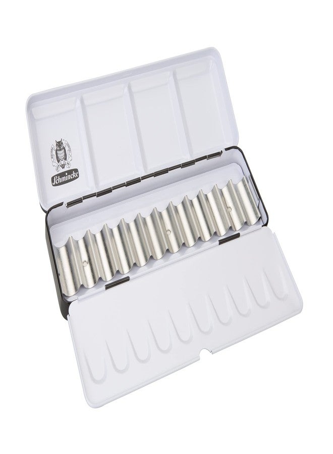 Schmincke - HORADAM AQUARELL Empty Box for 12 x 5 ml Tubes, 74 912 097, Black Metal Box with Mixing Palette, for Individual use with 12 HORADAM Tube Colors - Image 2