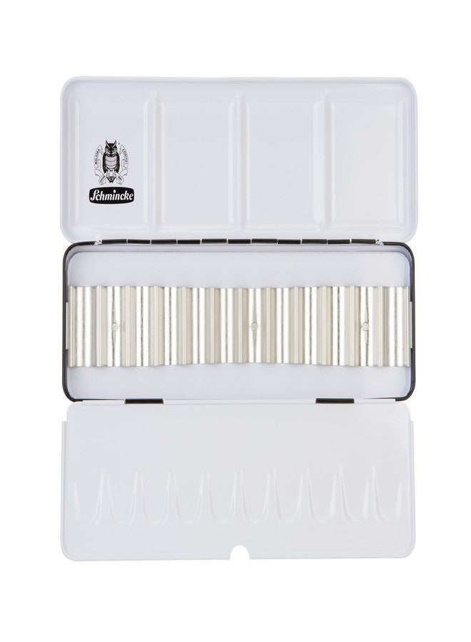 Schmincke - HORADAM AQUARELL Empty Box for 12 x 5 ml Tubes, 74 912 097, Black Metal Box with Mixing Palette, for Individual use with 12 HORADAM Tube Colors - Image 1