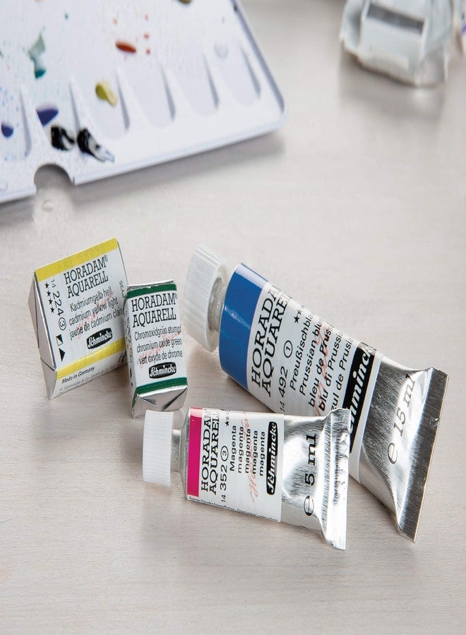 Schmincke - HORADAM AQUARELL Empty Box for 12 x 5 ml Tubes, 74 912 097, Black Metal Box with Mixing Palette, for Individual use with 12 HORADAM Tube Colors - Image 5