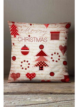 Cango Home Velvet Babyface Red Christmas Themed Digital Printed Throw Pillow Case - CGH307  - Image 1
