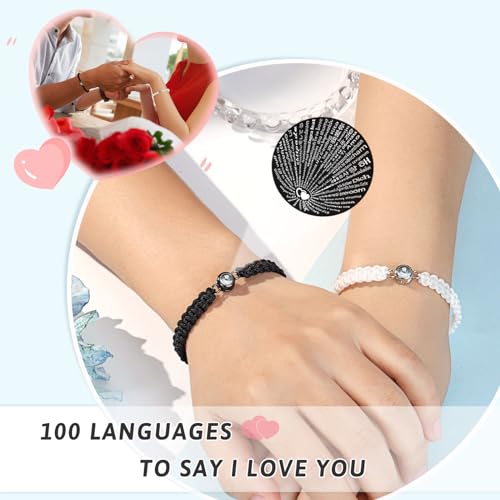 UNGENT THEM Matching Couples Bracelets Long Distance Relationship I Love You Christmas Sweetest Valentines' Day Gifts for Him Her Boyfriend Girlfriend Women Men BF GF - Image 2